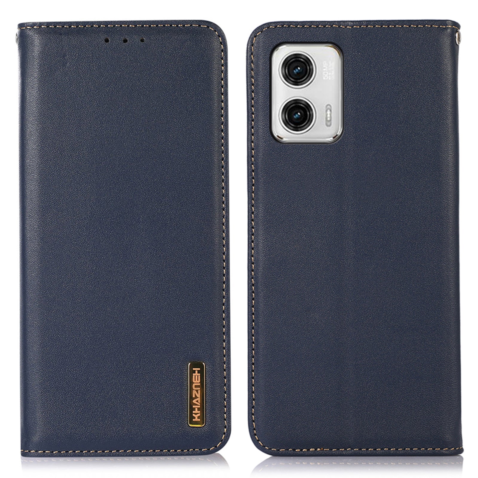 KHAZNEH Phone Case for Motorola Moto G73 5G RFID Blocking Wallet Stand Genuine Cowhide Leather Phone Cover KHAZNEH Phone Case for Motorola Moto G73 5G RFID Blocking Wallet Stand Genuine Cowhide Leather Phone Cover